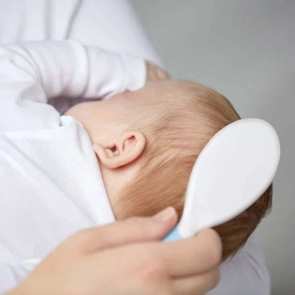 Baby Hair Brush for Newborns & Toddlers | Natural Soft Goat Bristles | Ideal for Cradle Cap | Perfect Baby Registry Gift (Green)