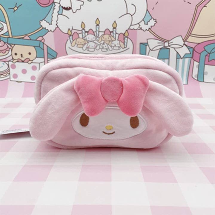 Cartoon Cosmetic Bag With Zipper,Kawaii Plush Makeup Bag,Cute Brush Organizer Toiletry Bag for Women Girls(Pink)