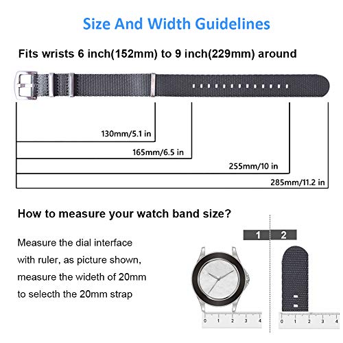 Nylon Watch Strap with Heavy Buckle Bands 18mm 20mm 22mm Premium Seat Belt Nylon Watch Bands for Men Women, Valentine&#39;s day gifts for him or her