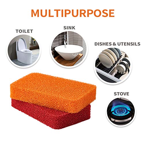 Liflicon Heavy Duty Silicone Scrubber Sponges (4 Pack) 