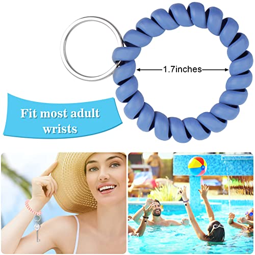 9 Colors Wrist Keychain, Key Chain Wristlet Retractable Spiral Coil, Key Wristlet Wrist Strap Coil Key Chain, Spiral Key Ring Bracelet for Sauna, Outdoor, Sports