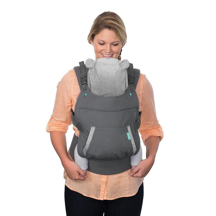 Infantino Cuddle Up Ergonomic Hoodie Baby Carrier Bundle Pack - Detachable Fox & Unicorn Hoodies, Storage Pocket, Lumbar Support, Facing-in or Backpack Positions for Newborns and Toddlers, 12-40 lbs.