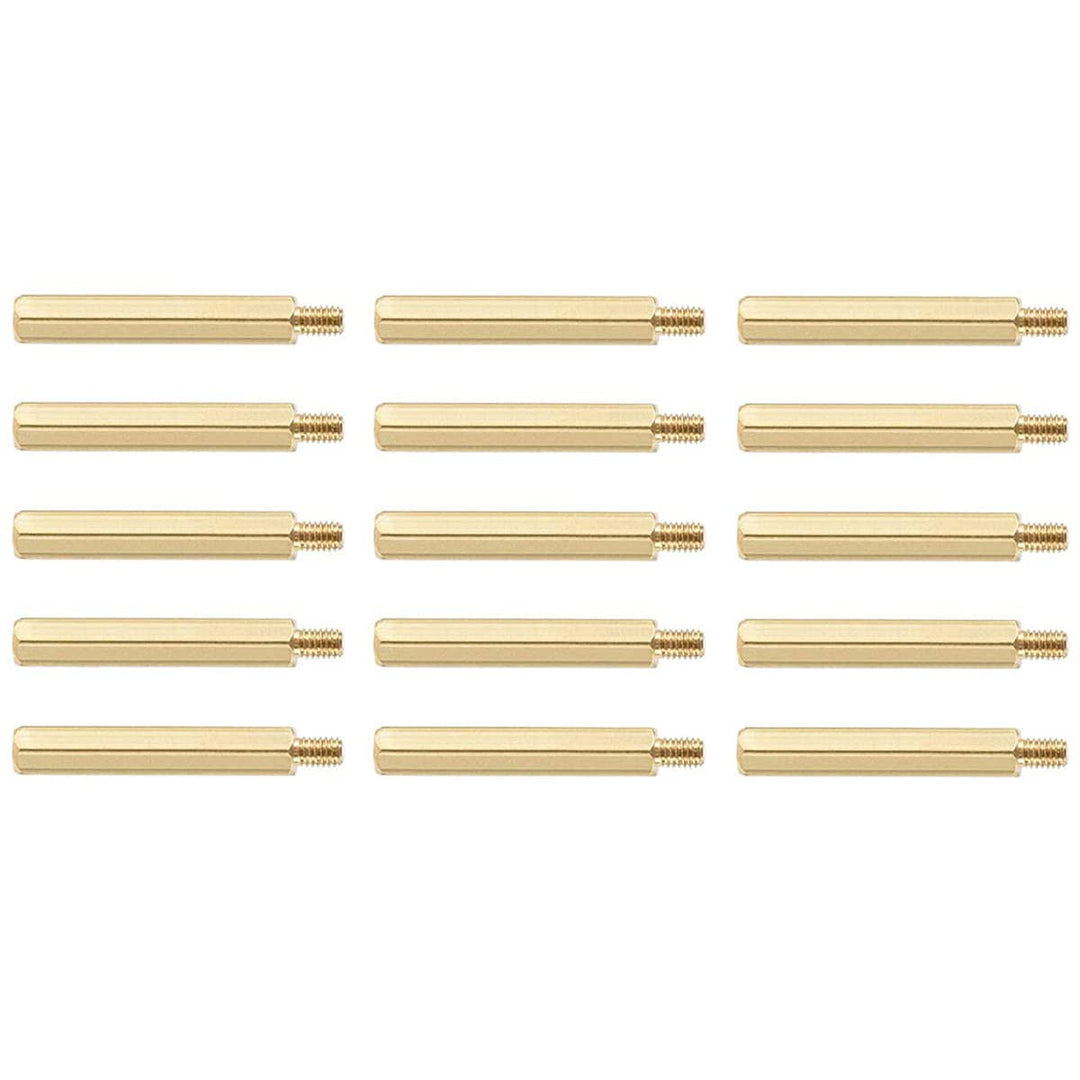 Male to Female Thread Spacer Screws Brass Hex Standoff M3 x 50mm,6mm PCB Pillar for Drone Quadcopter, Computer and Circuit Board, Pack of 15,Gold
