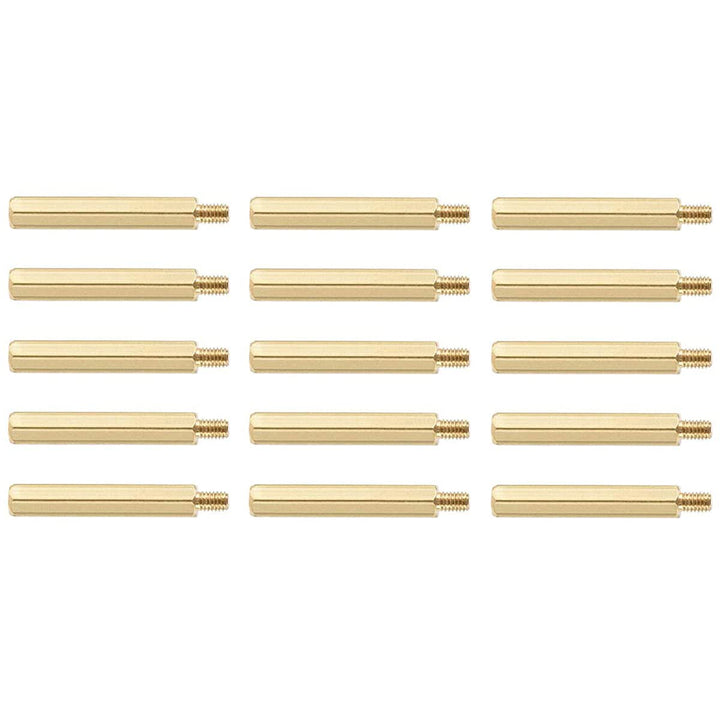 Male to Female Thread Spacer Screws Brass Hex Standoff M3 x 50mm,6mm PCB Pillar for Drone Quadcopter, Computer and Circuit Board, Pack of 15,Gold