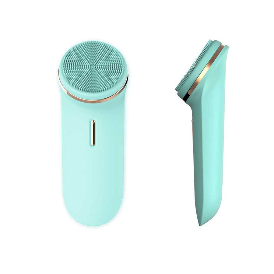 Sonic Facial Cleansing Brush,Vibrating Face Scrubber,IPX7 Waterproof Silicone Electric Face Cleansing Brush Device,5 Speed Modes, Rechargeable,Deep Cleaning for All Skins (Blue)