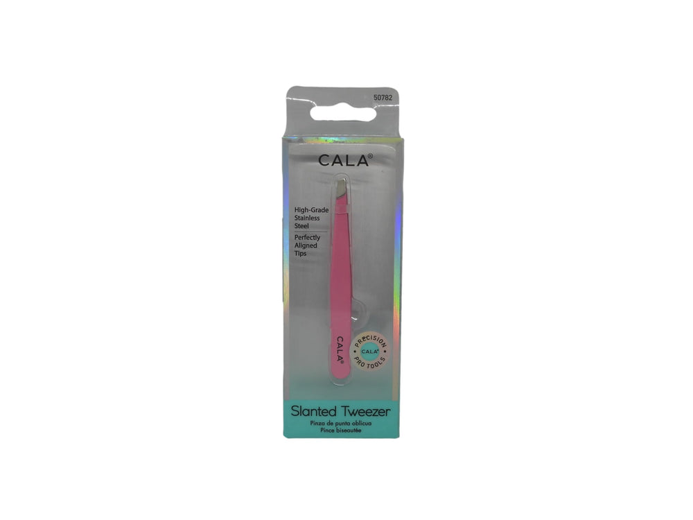 Pro pink slanted tweezers
