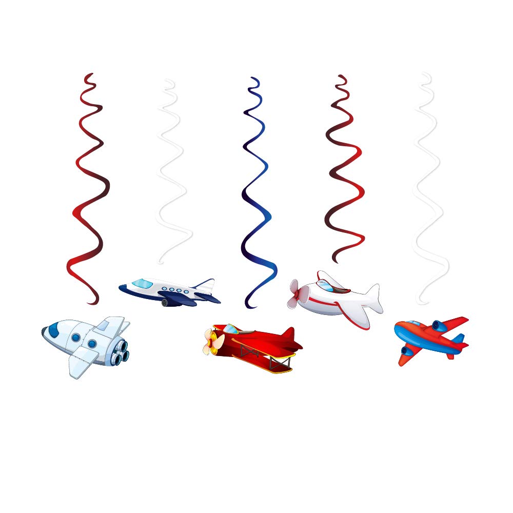 30Pack Airplane Hanging Swirls Fly Flight Ceiling Streamer Birthday Party Decorations Airplane Themed Party Favors for Holiday Baby Shower Home Decoration Party Supplies
