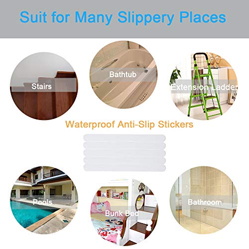 20 Pack Non Slip Bath Tub Stickers Strips, Anti Slip Shower Treads, Bath Safety Stickers Tape, Slip Resistant Decals for Tub Pools Floor Bathrooms Stairs to Prevent Slippery