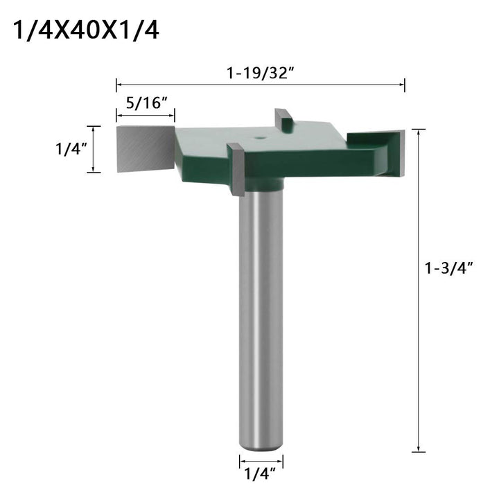 CNC Spoilboard Surfacing Router Bit, 1/4 Inch Shank Slab Flattening Planing Bits 40mm Cutting Diameter Carbide Planer Bit, 1/4 Inch Cutting Height Woodworking Router Tool
