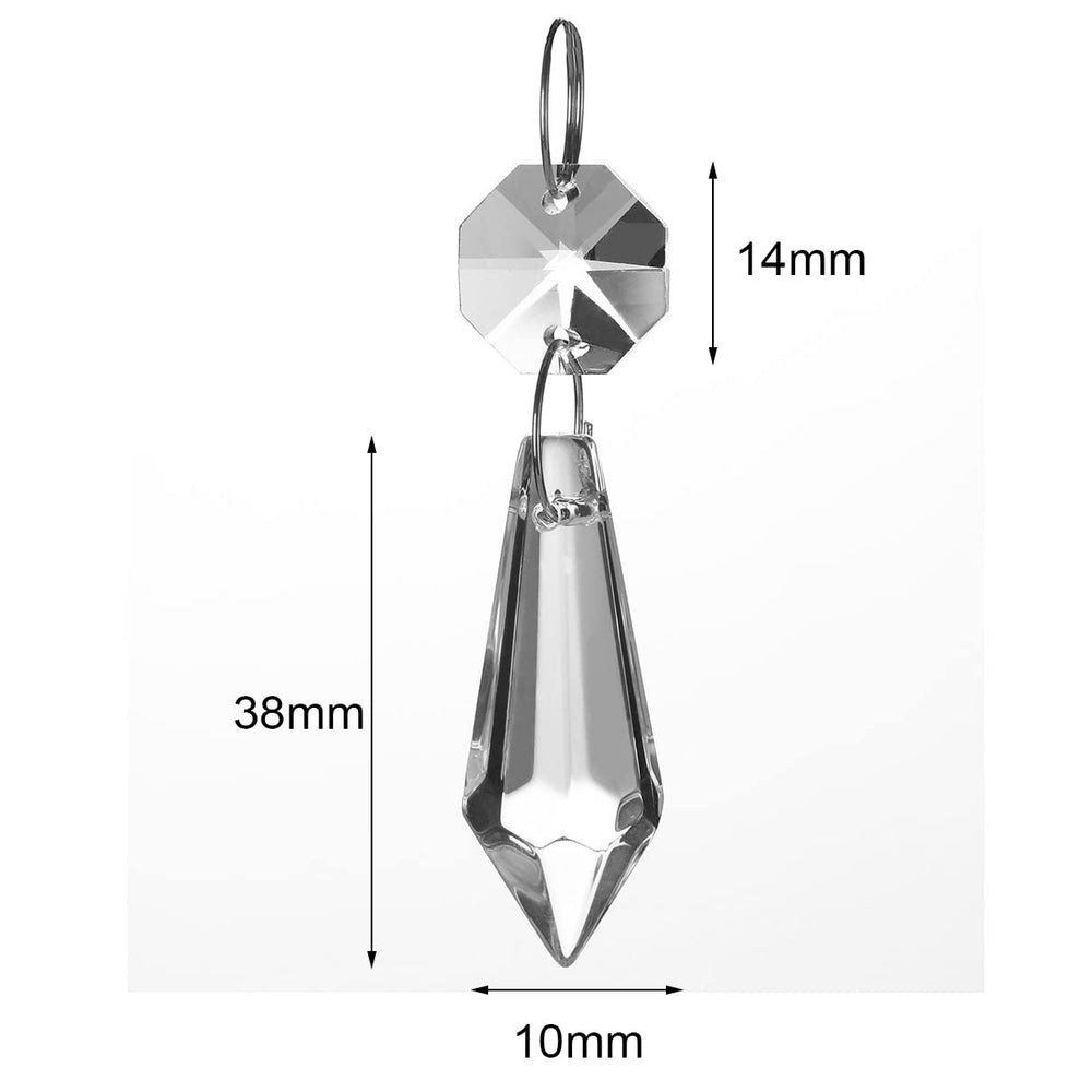 HDCRYSTALGIFTS Clear Chandelier Icicle Crystal Prisms O