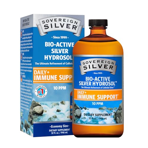 Bio-Active Silver Hydrosol for Immune Support, Colloidal-Silver Liquid, 10 ppm, 32oz (946mL)