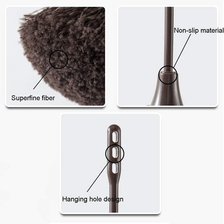 1 Piece Microfiber Delicate Duster with Comfortable Non Slip Handle Mini Dusting Wand Washable Mini Brush with Good Hand Grips for Kitchen Laptop Keyboard Corner Dust Removal (Coffee)