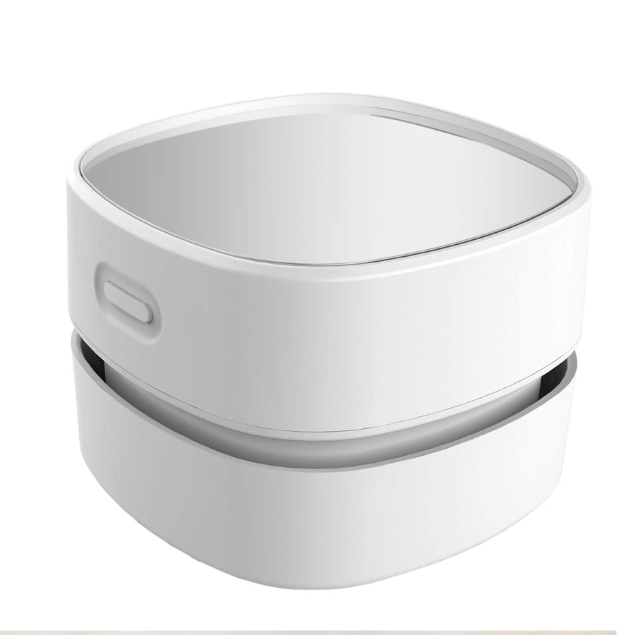 Desktop Vacuum Cleaner, Mini Table dust Sweeper Energy Saving,High Endurance up to 90 mins,Cordless&360º Rotatable Design for Keyboard/Home/School/Office(White AA Battery)