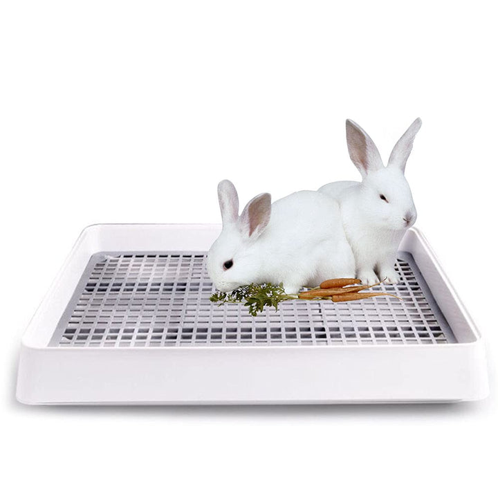 22x18 Super Large Rabbit Litter Box with Grate for Cage, Extra Large Bunny Restroom Tray Pan Toilet, Fits 2 Rabbits