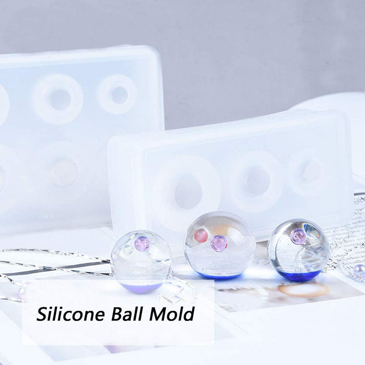 Silicone Ball Mold, 3pcs Resin Epoxy Mold, Universe Spheroid Moulds, Orbs Pendant Casting Molds for UV Resin Crafts, DIY Jewelry Making