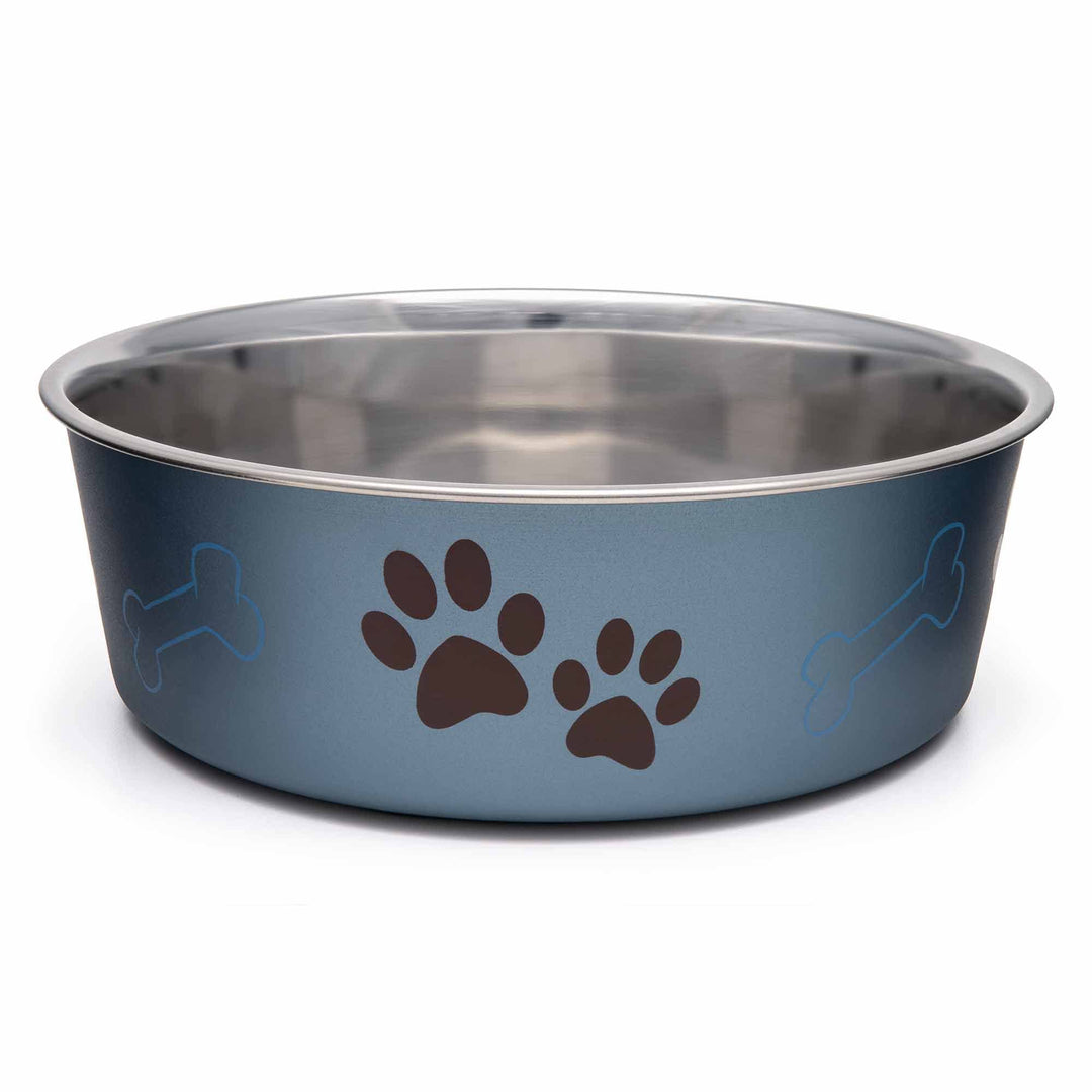 - Bella Bowls - Dog Food Water Bowl No Tip Stainless Steel Pet Bowl No Skid Spill Proof (Medium, Blueberry Blue)