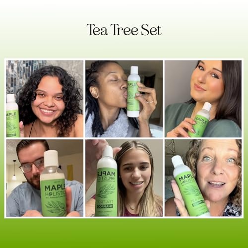 Tea Tree Shampoo and Conditioner Set - Sulfate Free Clarifying Shampoo and Conditioner for Oily Hair &amp; Scalp Care with Australian Tea Tree Oil - Complete Dry Scalp Treatment for Build Up (8 Fl Oz)