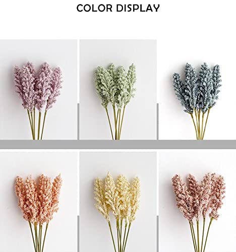 6 Sticks of Artificial Valley Flowers Exquisite Lavender Small Fresh Wall Decoration Bouquet vase Handmade DIY (Purple)