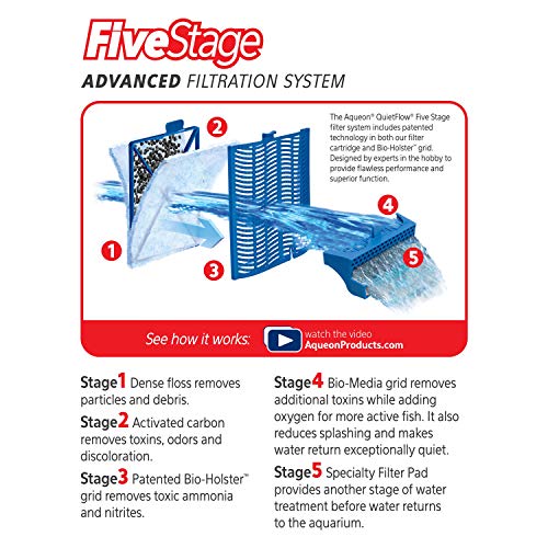 Aqueon Aquarium Fish Tank Replacement Filter Cartridges Large - 3 pack