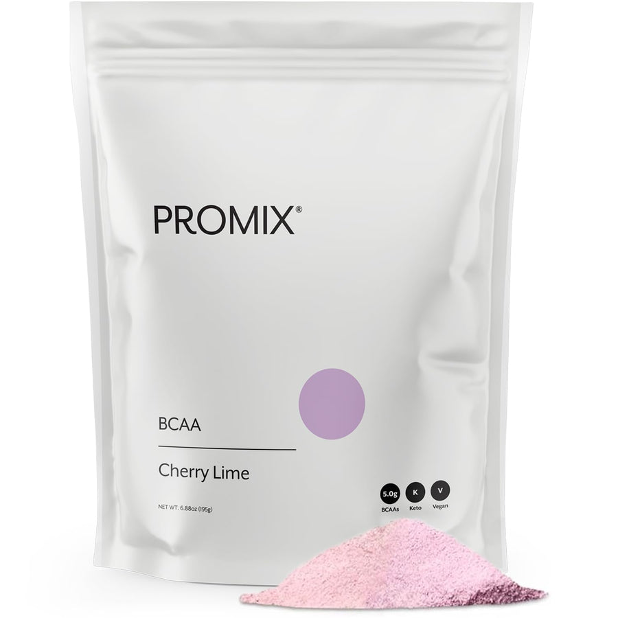 Promix BCAA Post-Workout Energy Powder, Cherry Lime - Plant-Based Branched Chain Amino Acids Supports Lean Muscle Growth, Recovery, Endurance & Reduces Soreness - Zero Fat, Sugar & Carbs - Gluten-Free
