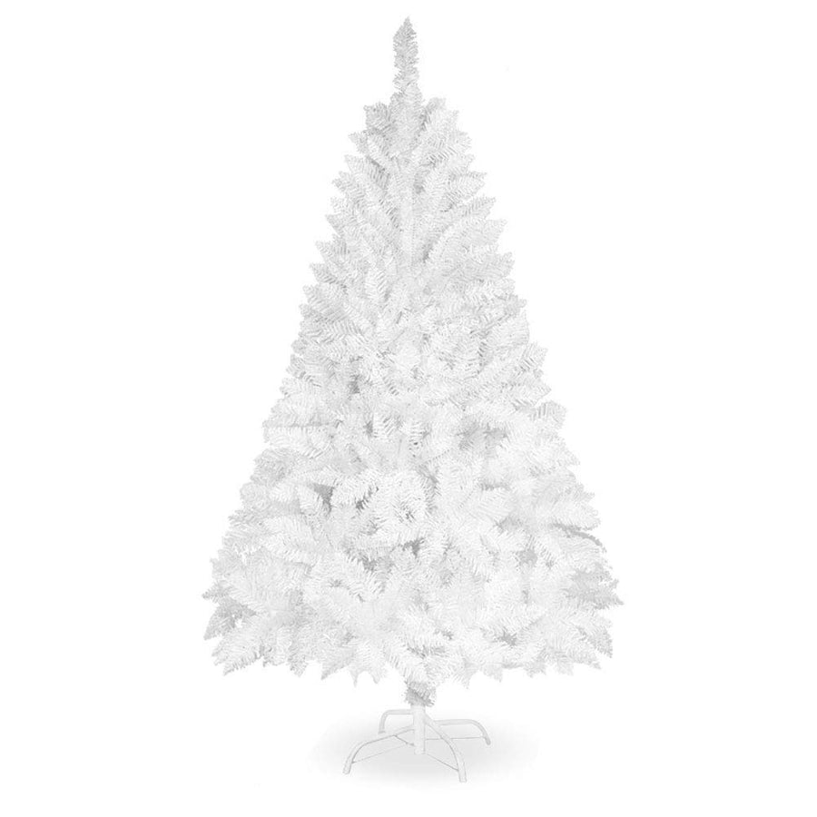 5ft Premium White Artificial Christmas Tree for Holiday Indoor Outdoor Party Decoration w/ 700 Branch Tips, Easy Assembly, Metal Hinges & Folding Base