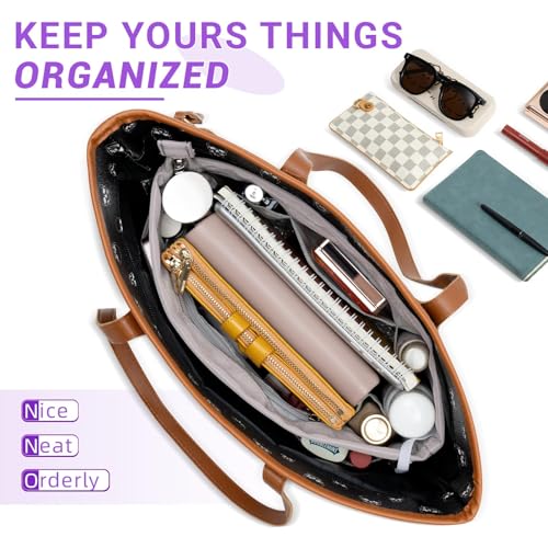 Purse Organizer Insert with Zipped Top for Tote Bag, Handbag Shaper with 13 Pockets, Grey M