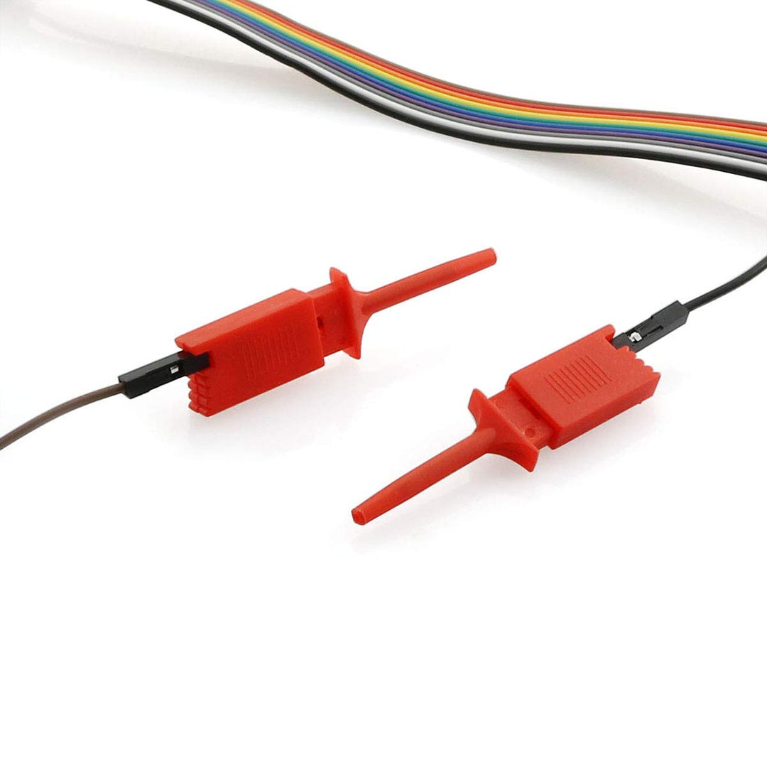 Magic&amp;shell 6P 6 Color Test Probe Hook Flat Mini Grabber Logic Analyzer Testing Accessories SMD IC Test Hook Clip Jumper 300mm