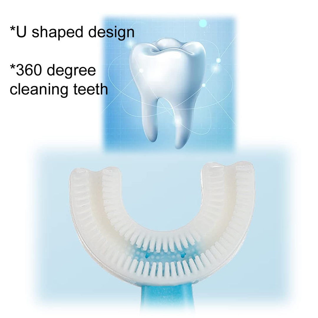 2 Packs U-Shaped Kids Toothbrush, Soft Manual Training 