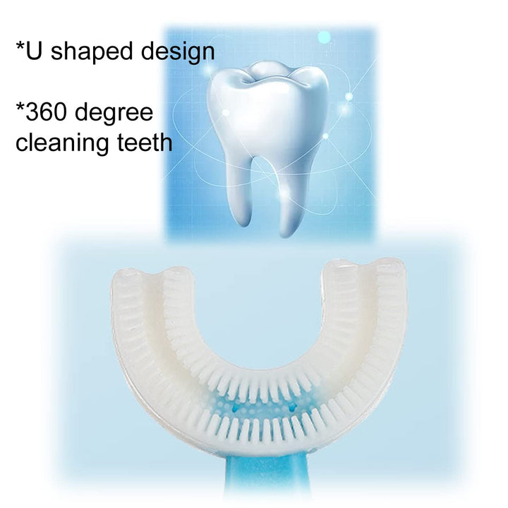 2 Packs U-Shaped Kids Toothbrush, Soft Manual Training 