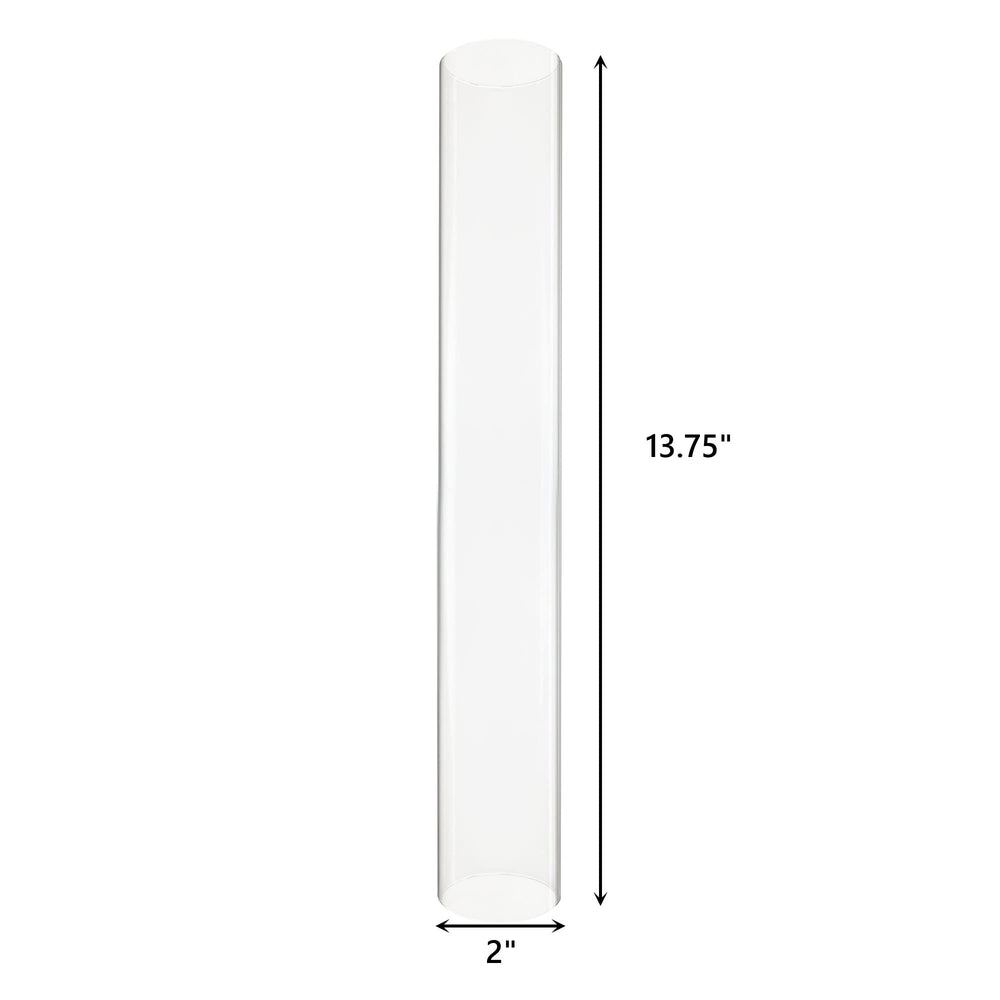 2 PCS (H:9.5 D:4) Open Ended Glass Hurricane Candleholder Tube Shade | Multiple Size Choices Open Flame Candle Chimney Tube Cover | Bottomless Cylinder