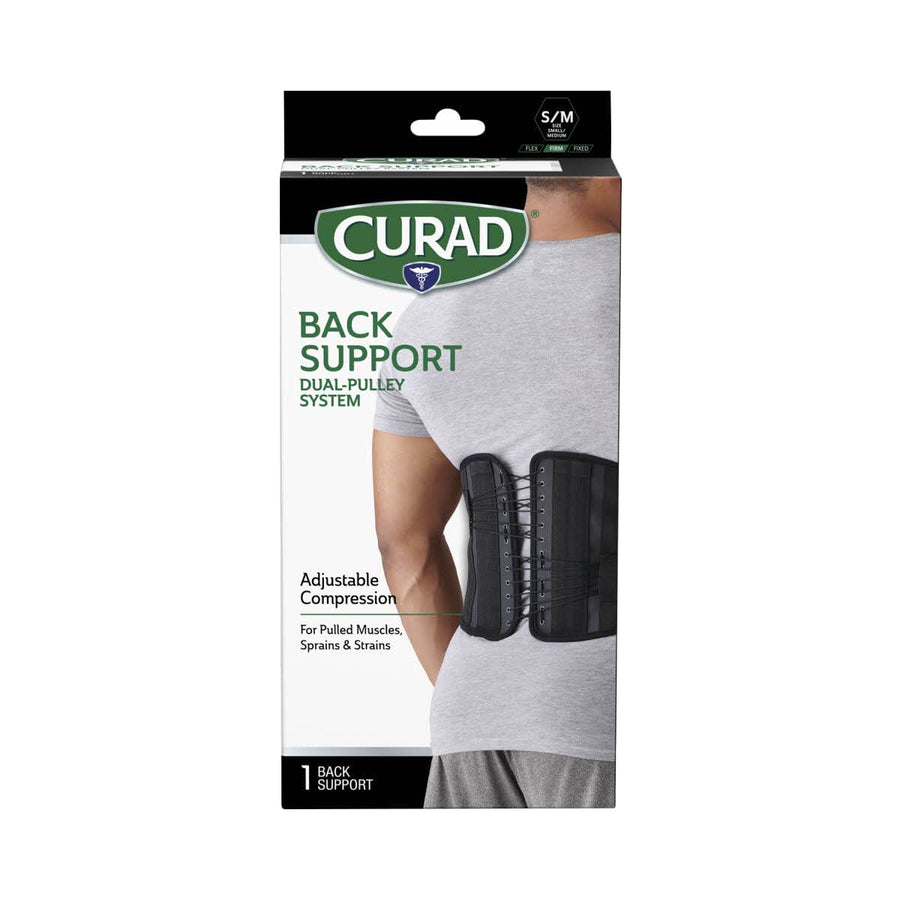 Curad Back Support with Dual-Pulley System, Small/Mediu