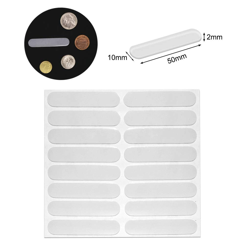 16pcs Glass Top Bumpers, Silicone Strip Adhesive Furniture Bumpers for Sliding Door Cabinet Drawers