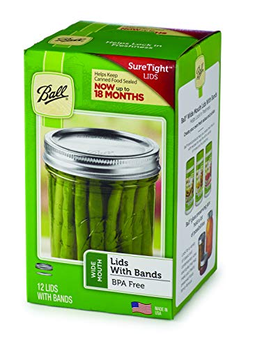 Jars Wide Mouth Lids &amp; Bands, 12 Lids and Bands