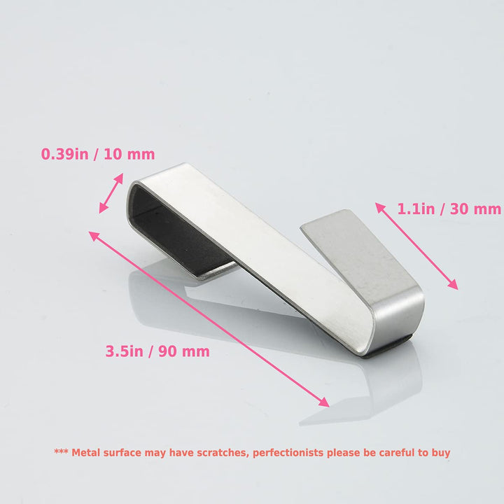 Towel Hook, Over Glass Door Hook for Bathroom, Suit for Frameless Glass Shower Door 0.39 (10 mm) Stainless Steel Brushed, 3 Pack
