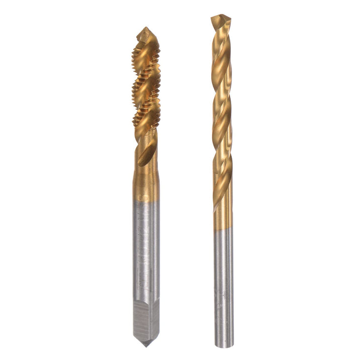 M5 x 0.8 Spiral Flute Tap and 4.2mm Twist Drill Bit Set, Metric Titanium Plated 6542 High Speed Steel Machine Threading Screw Thread Tap Drilling Tool