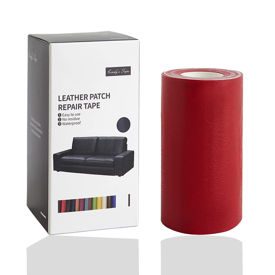 Leather Repair Tape Patch kit Retro Red Heavy Duty,4 x 60 inch Self Adhesive Patch for Couch,Sofa, Car Seat,Handbag,Furniture,Drivers Seat,Jacket,Computer Chair First Aid Vinyl Repair kit