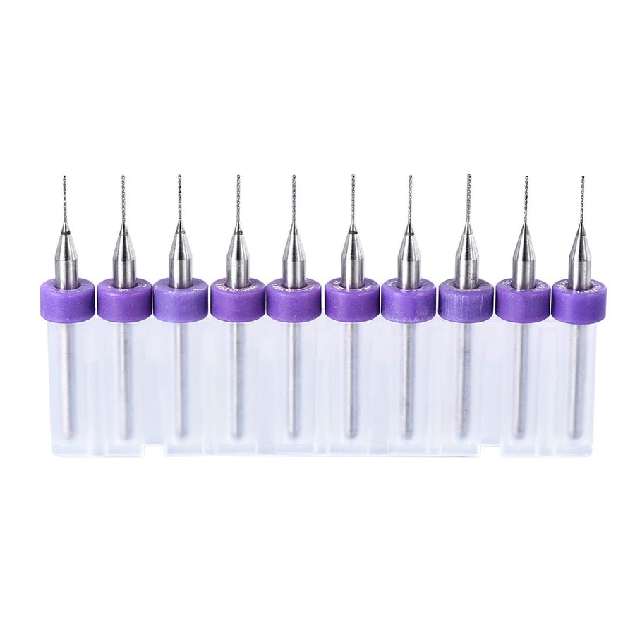 PCB Drill Bits 0.4mm Tungsten Carbide Rotary Tool Jewelry CNC Engraving Print Circuit Board Micro Drill Bits 1/8 Inch Shank 1 Set (10 Pcs)