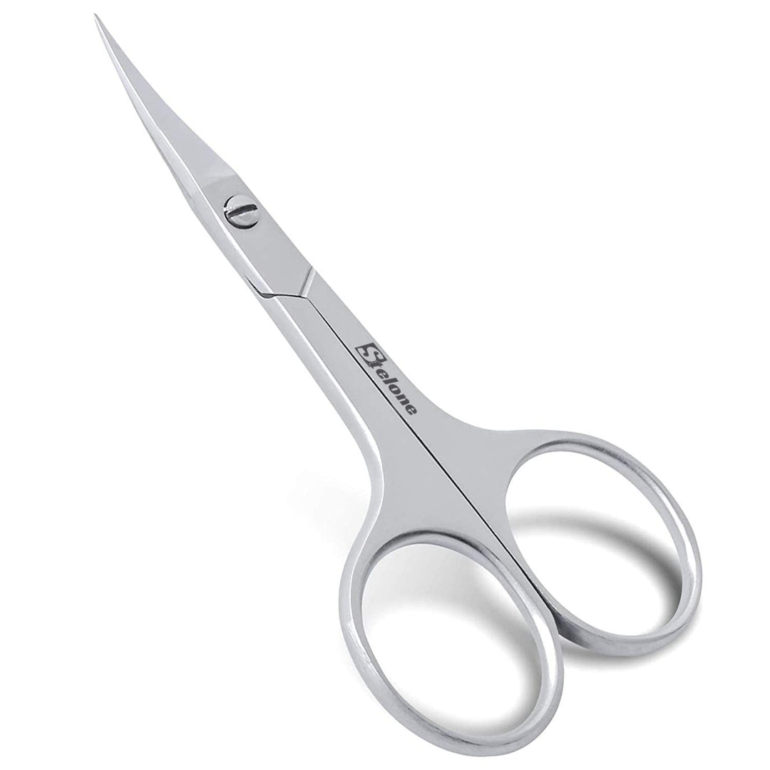 Multi-Purpose Cuticle Scissors Stainless Steel Curved Blade Little Manicure Scissors - Eyebrow Scissors for Women, Cosmetic &amp; Brow Scissors for Facial Hair &amp; Eyelash Trimming