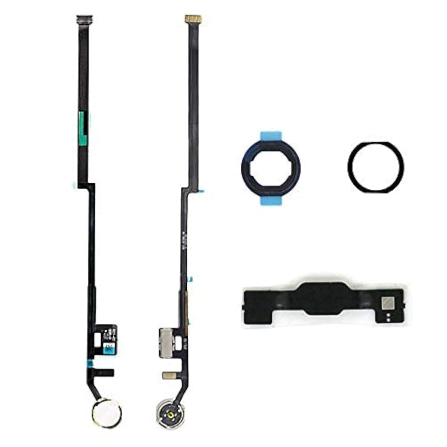 Home Button Replacement for iPad 9 9th Gen 10.2 2021(A2602 A2603 A2604), iPad 8 2020 (A2270 A2428 A2429 A2430), iPad 7 2019 (A2197 A2198 A2200) Incl Flex Cable Connector (White Gold Ring)