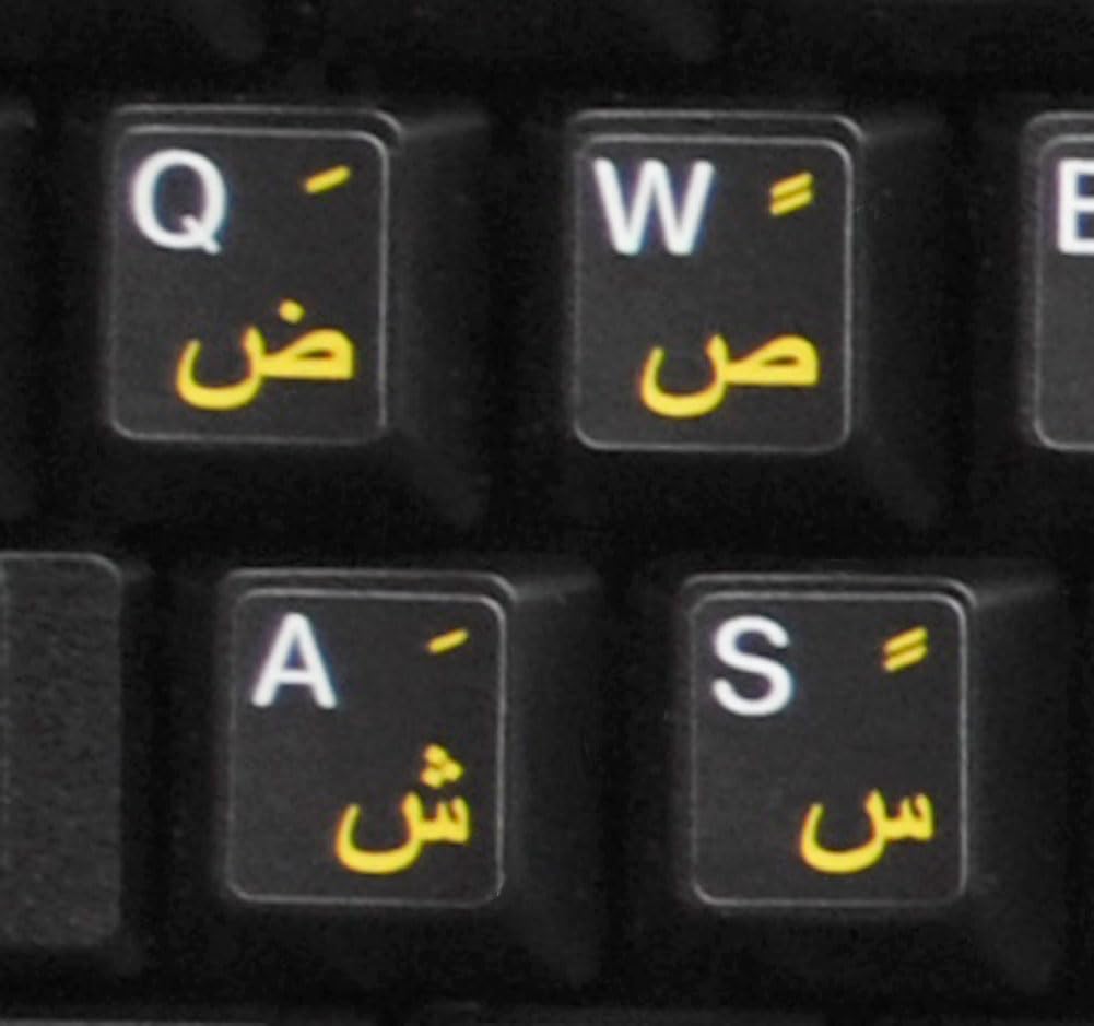 Online-Welcome Arabic-English Keyboard Stickers Non Transparent Black Background for All PC Desktop Computer Laptop