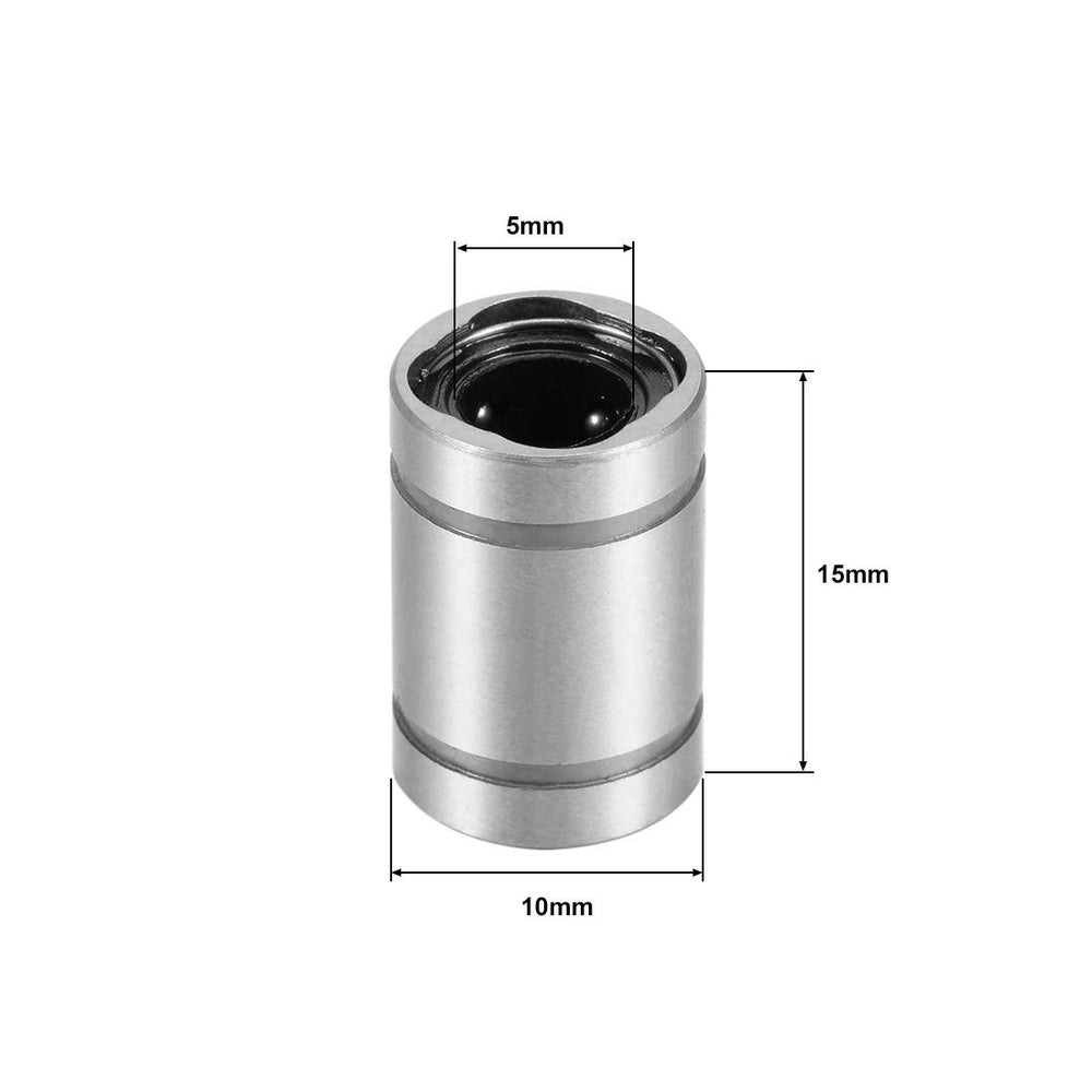 LM5UU Linear Ball Bearings 5mm Bore 10mm OD 15mm Length for CNC Machine 3D Printer 4pcs