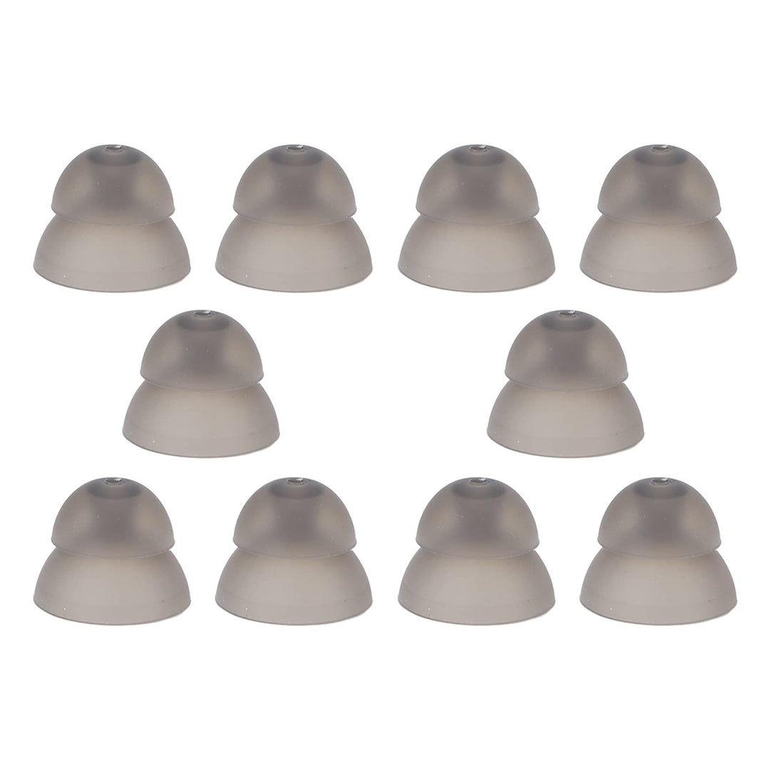 10 Pcs Hearing Aid Domes, Soft Silicone Hearing Aid Earplug Anti Static Hearing Aid Eartips Detachable and Removable Hearing Aid Power Domes Double Layer Tips(Black)