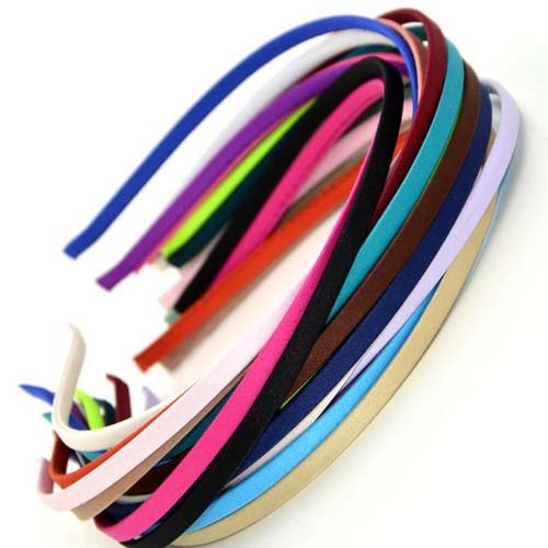 20 Pcs Girls Women Diy Satin Fabric Covered Ribbon Headbands, Mixed Color
