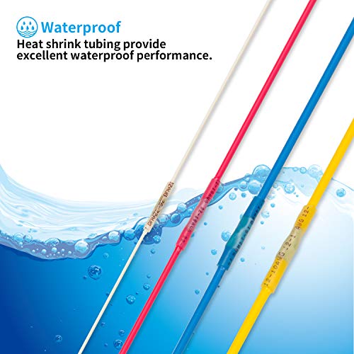 270PCS Heat Shrink Butt Connectors, Insulated Waterproof Wire Connector kit, Tinned Copper Electrical Crimp Connectors for Automotive Marine Boat Truck Stereo Joint