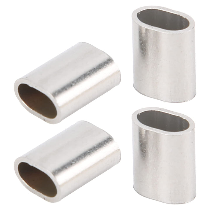 50Pcs M3 Oval Steel Sleeve, 304 Stainless Steel Wire Crimping Loop, for Crimping on the Wire Rope, with 3.2mm Inner Width, M