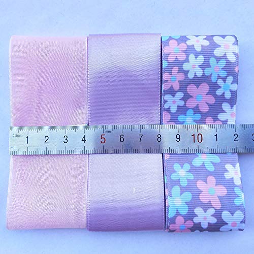 17yards Assorted Purple Satin Organza Grosgrain Ribbon Craft DIY Packing Hair Bow Accessory (Purple)