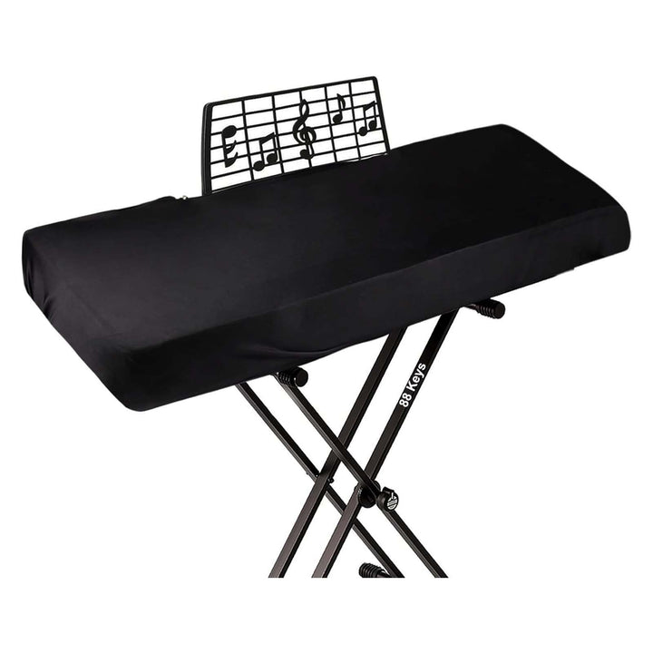 Stretchy 88 Keys Piano Keyboard Dust Cover with Music Stand Opening for Digital Electronic Piano (88, Black)