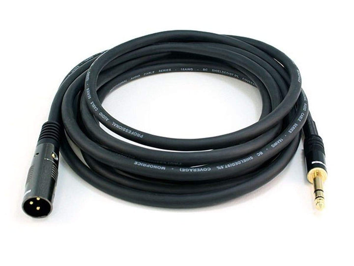 Monoprice XLR Male to 1/4-Inch TRS Male Cable - 10 Feet