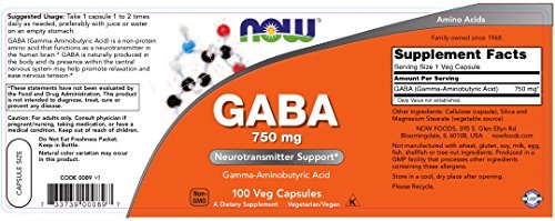 Now Foods GABA Vcap (750 mg) -100 Vcaps
