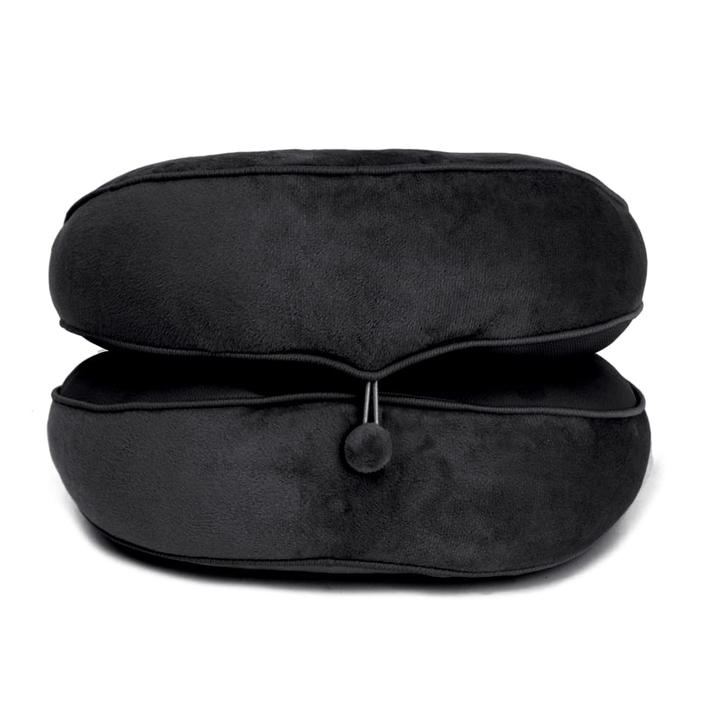 Dual Comfort Cushion Lift Hips Up Seat Cushion,Multifunction Foldable Beautiful Butt Posture Correction,for Hip and Tailbone Pain Office Home Chair and Car Seat Cushion (Black)